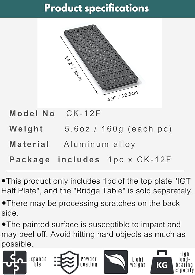 camping moon IGT Top Board Bridge Table Laser Top Board Half Black CK-12F-1P