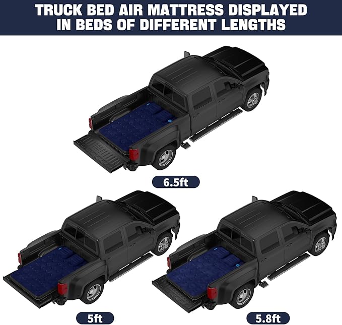 Umbrauto Air Mattress for 5.5-6.5 ft Short Bed Full-Size Trucks, Pickup Truck Airbed Mattress with Cordless Rechargeable Pump for Outdoor Travel