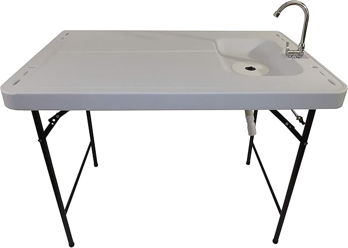 Old Cedar Outfitters Premium, Extra-Large Fish and Game Cleaning Table with Sink and Folding Legs