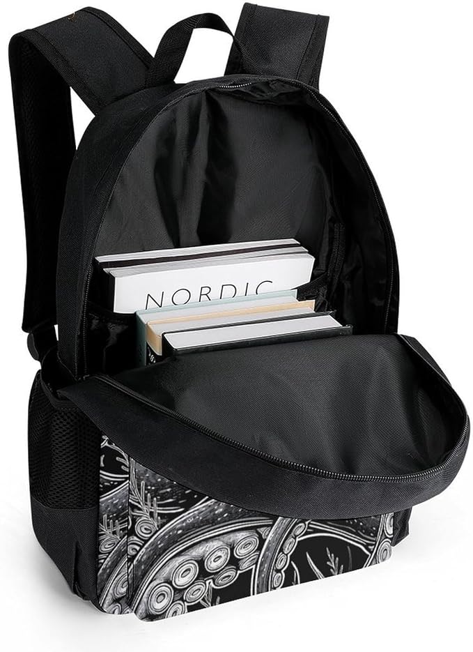 Supdreamc Lightweight Rucksacks for Climbing Outdoors Walking Cycling, Large Capacity Anti-Theft Multipurpose Carry On Bag, Giant Squid Octopus Art Camping Outdoor Backpack