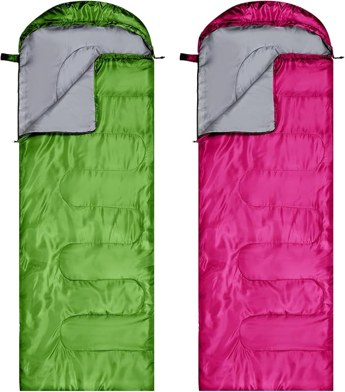 Tudomro 2 Pcs Camping Sleeping Bag for Adults, Lightweight Packable Waterproof Camping Gear Equipment to Keep Warm for Spring Summer Fall Indoor Outdoor Backpacking Hiking Travel