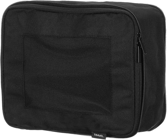 HARFINGTON Compression Packing Cube for Suitcases 26x23x13cm Lightweight Luggage Organizers Bag Travel Essentials Compression Bags for Carry on Suitcases, Black