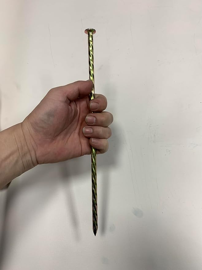 12" Metal Nails, (30 cm) Threaded Galvanized Long Pegs for Paving, Weeds, Lawn, Camping, Building, Carpenter Pegs, Tents, Anchor Pegs, Garden, Clips, 20pcs