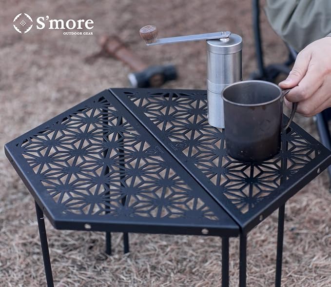 S'more Iron Outdoor Camping Table, Combination Picnic Table with Carry Bag, Portable Splicing Beach Table for Camping, Picnic, Travel, RV, BBQ, Hiking, Beach, 2-Pack