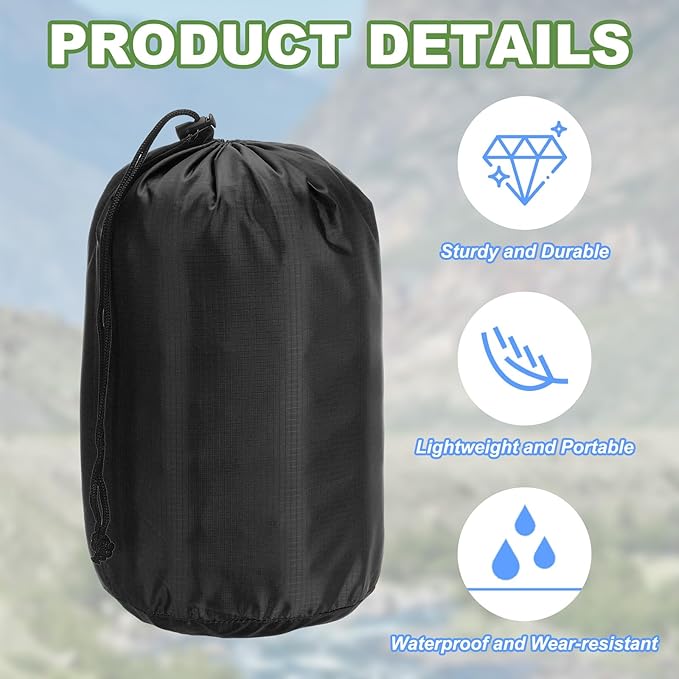 PATIKIL Stuff Sack, Waterproof Outdoor Storage Sack Portable Drawstring Dust Flap Bag for Hiking Backpacking