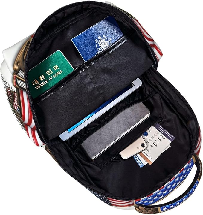 Polyester Daypack for Hiking Work Running, Big Capacity Anti-Theft Multipurpose Shoulder Bag, USA 250th Anniversary Patriotic Independence Celebration Art Travel and Sport Backpack Rucksack