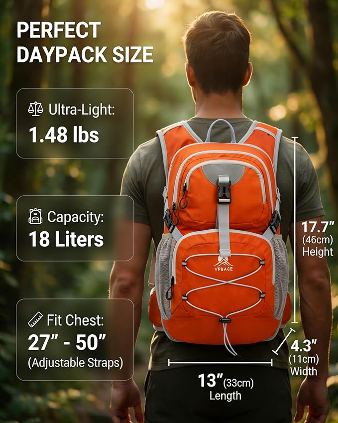 Hydration Backpack with 2L Bladder – Thermal Insulated Water Pack for Hiking, Skiing, Running – Lightweight Daypack for Men & Women, Soft-Lined Sunglasses Pocket & Large Waist Pockets