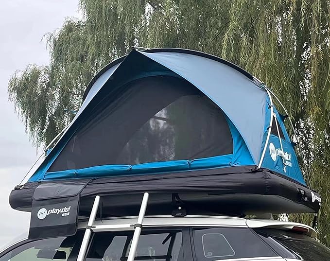 UNISTRENGH 2 Person Inflatable Car Rooftop Tent Easy Set-up Large Outdoor Glamping Camping Tent for SUV,Truck and Universal Auto Self-Driving Touring