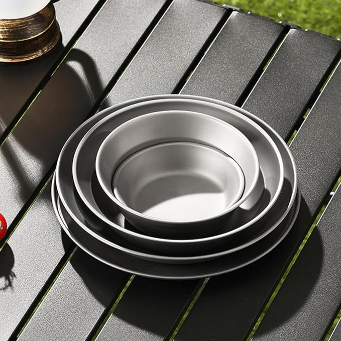 Pure Titanium Camping Bowl 2 Pieces 5.5 inch Soup Bowl for Backpacking Outdoor Hiking