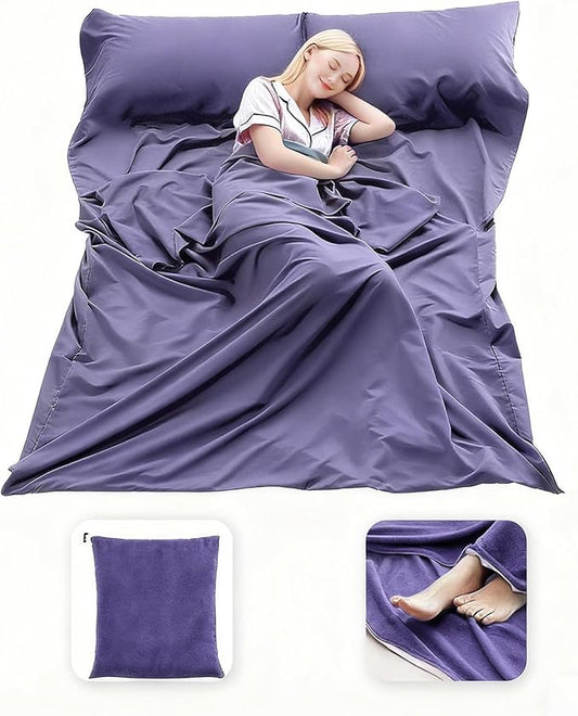 Sleeping Bag Liner Lightweight Compact Sleeping Bag Sack Portable Clean Travel Sheet Camping Sleep Sheet for Backpacking Hotel Hiking