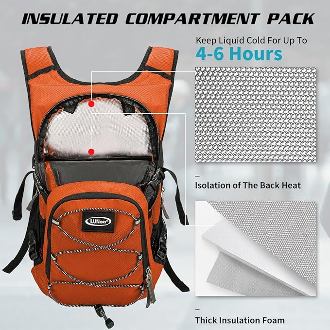 Hydration Backpack with 3L Water Bladder, Insulated Running Hydration Pack Hydropack, Lightweight Water Backpack for Hiking Cycling Camping Biking for Men Women