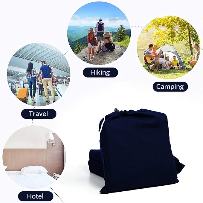 Sleeping Bag Liner, Lightweight Portable, Soft Travel and Camping Sheet, with Compact and Carry Bag, for Travel, Hotel