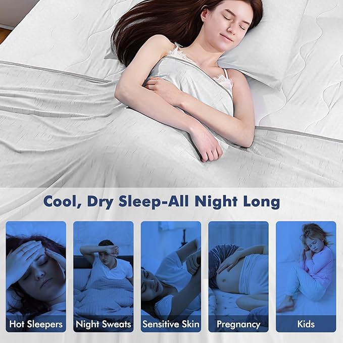 Elegear Cooling Blanket for Hot Sleepers, Double-Sided Arc-Chill® 3.0 Cooling Tech, Q-Max >0.5 Cool to Touch Cooling Blankets, Soft Breathable Summer Blanket for Night Sweats & Hot Flashes, Twin