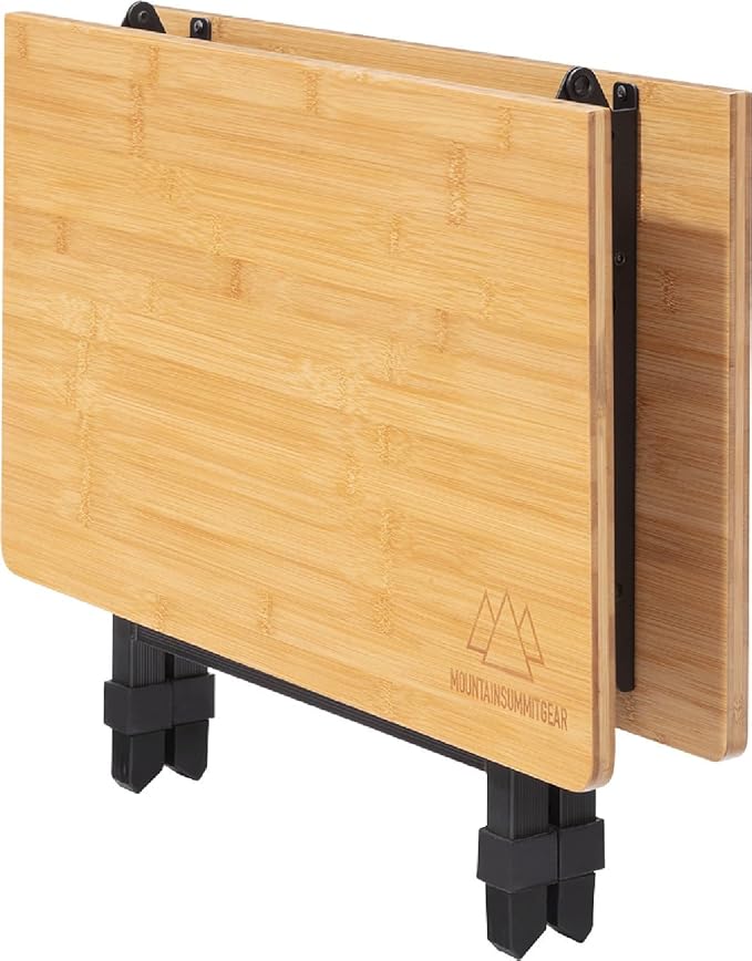 MOUNTAIN SUMMIT GEAR Foldable Bamboo Patio Table for Indoor/Outdoor Use (Made by Caddis Sports)