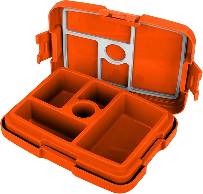 FOCO NFL Unisex-Adult Officially Licensed 2-Tone Big Logo Team Color Football Leak Proof 5 Compartment Bento Lunch Box - Denver Broncos
