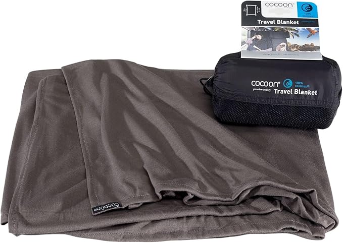 cocoon - Coolmax Travel Blanket | Compact Throw Blanket for Camping and Hiking | Fits in Backpack | Attaches to Luggage | Travel Essential | Fast Drying (Regular 70" x 55")