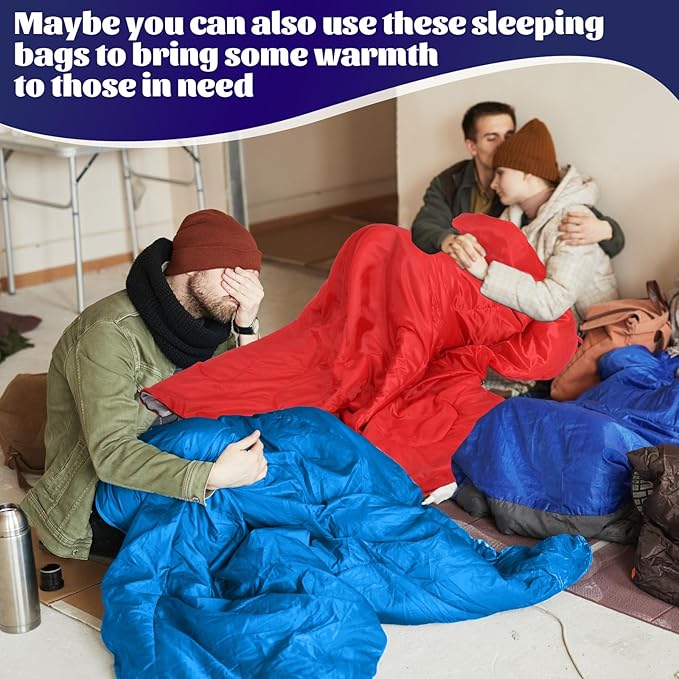 Macarrie 4 Pcs 0 Degree Camping Sleeping Bags Bulk for Adults 4 Season Warm Cold Weather Sleeping Bags with Compression Sack Lightweight Portable Waterproof for Backpacking Hiking Outdoor