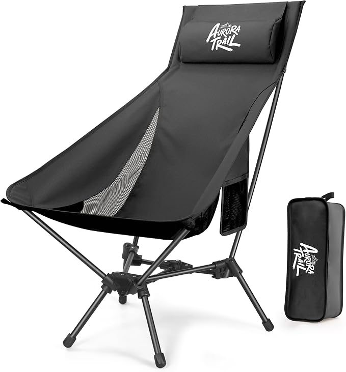 Compact Folding Camping Chair,Backpacking Chair,Supports 374lbs,Portable Travel & Hiking Chair,Lightweight Design,Perfect for Hiking Gear, Picnics and Traveling