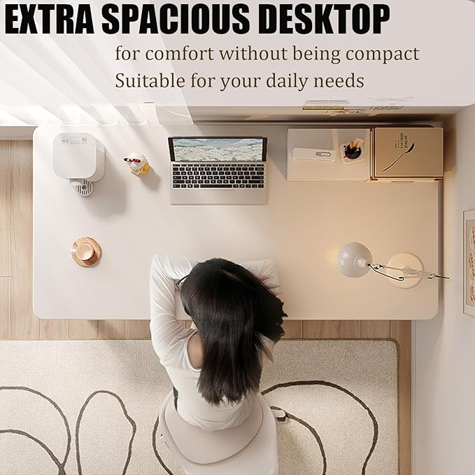 Computer Desk Modern Simple Style Desk for Home Office, 39.3 inch White Small Writing Table Study Corner Work Desk for Bedroom