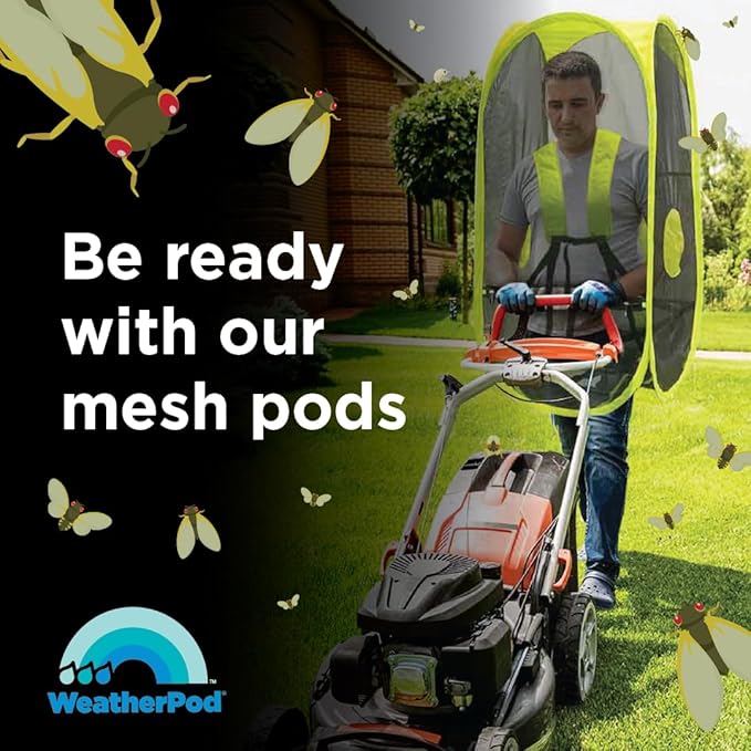 WeatherPod Short Bug-Screen Walking Pod – Pop-Up Wearable Mosquito & Bug Screen with Mesh – Fine Gauge, Fully Enclosed Personal Bubble – Dark Gray