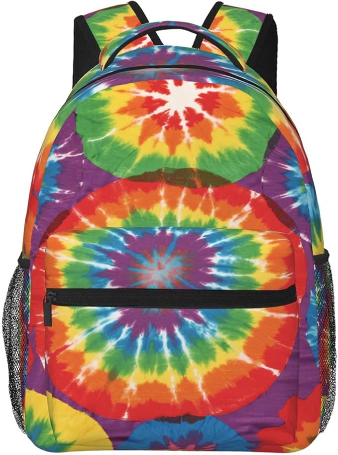 Lightweight Rucksacks for Climbing Outdoors Walking Cycling, Large Capacity Anti-Theft Multipurpose Carry On Bag, Colorfu Tie Dye Art Camping Outdoor Backpack