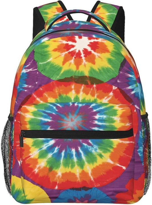 Lightweight Rucksacks for Climbing Outdoors Walking Cycling, Large Capacity Anti-Theft Multipurpose Carry On Bag, Colorfu Tie Dye Art Camping Outdoor Backpack