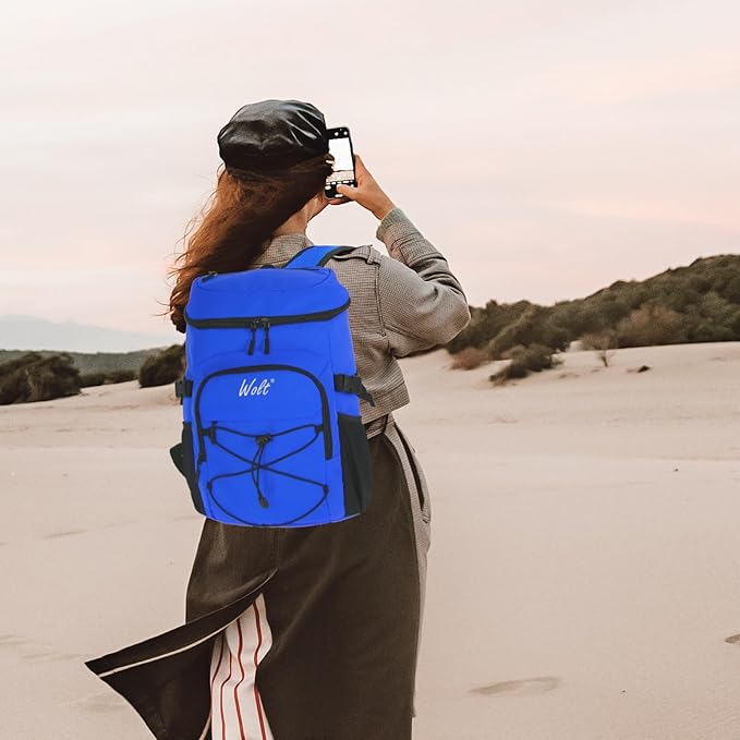 WOLT Cooler Backpack,24 Cans Insulated Backpack Cooler Leakproof,Lightweight Soft Cooler Bag,Camping Cooler,Large Capacity Beach Cooler,Waterproof Travel Cooler Lunch Backpack for Hiking