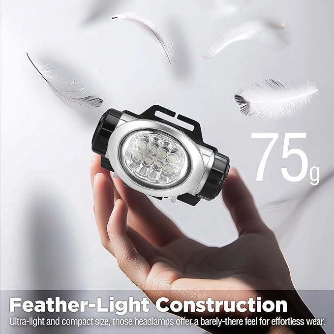 EverBrite 5-Pack LED Headlamp, 4 Lighting Modes, Pivoting Head with Adjustable Headband, Perfect for Running, Camping and Hiking, Batteries Included