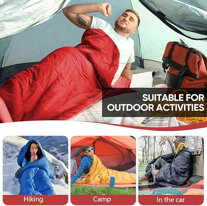 OBTANIM Sleeping Bags Portable Waterproof Camping Sleeping Bag for Adults Kids 4 Seasons Cold Weather or Warm Backpacking Hiking Mountaineering Indoor Outdoor Use