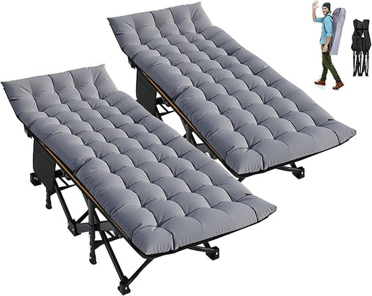 ABORON Camping Cot for Adults, Folding Sleeping Cot with Mattress, 500 lb Capacity Heavy Duty Outdoor Folding Sleeping Bed, Portable Cot Bed for Camping, Indoor Guest Use, Home & Travel
