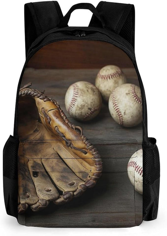Men Women Polyester Retro Baseball Daypack Big Capacity Shoulder Bag With Adjustable Shoulder Straps for Camping Travel Walking Cycling