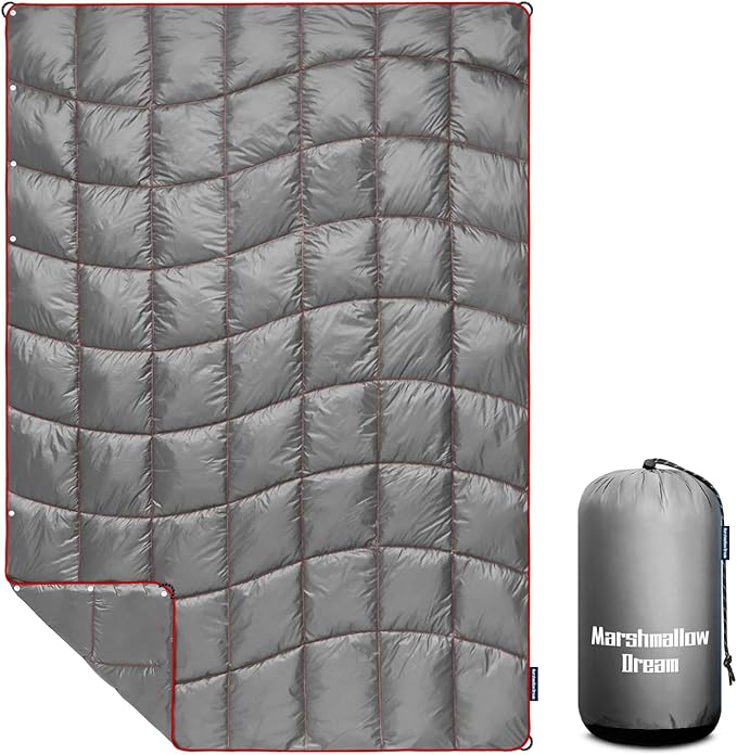 Camping Blanket, Packable Puffy Blanket Down Alternative Blanket Lightweight Windproof Resistant for Outdoors,Hiking, Backpacking,Beach,Car,Picnic,Stadium 39x55in