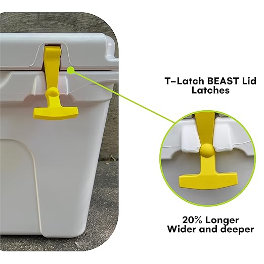 Beast Cooler Accessories Replacement Latches for Yeti Tundra and RTIC Hard Coolers - 2-Pack Yellow Latches Cooler Straps - Heavy-Duty Cooler Replacement Parts