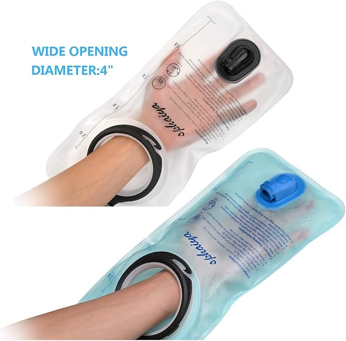 2 Pack Hydration Bladder 2L-3L with Cleaning Brush - Wide Opening, Leak Proof Water Reservoir for Hiking Cycling Running Camping Backpack - BPA Free