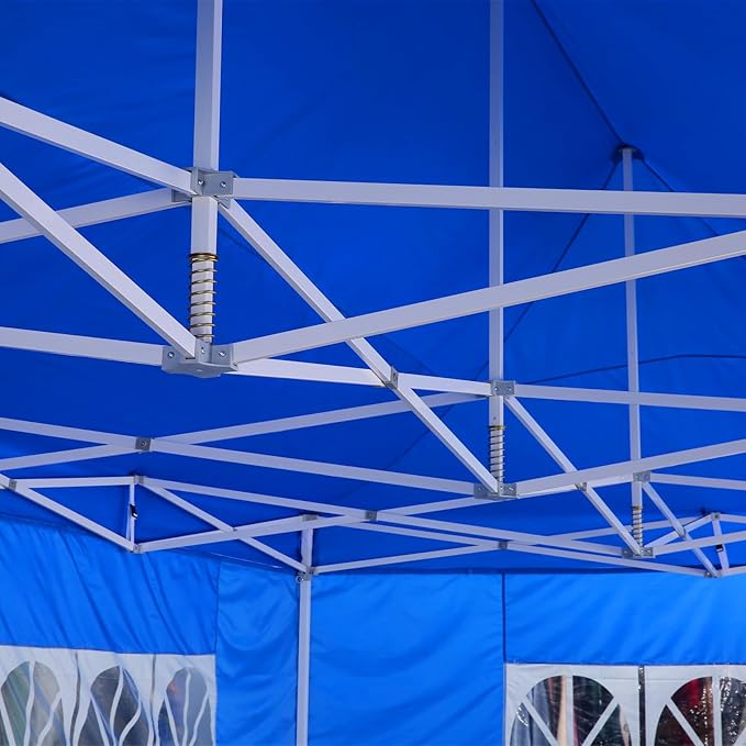 COBIZI 13x26 Pop Up Canopy with 6 Sidewall,Heavy Duty Canopy UPF 50+ All Season Wind Waterproof Commercial Outdoor Wedding Party Tents for Parties Canopy Gazebo with Roller Bag(13 x 26 ft Gray)