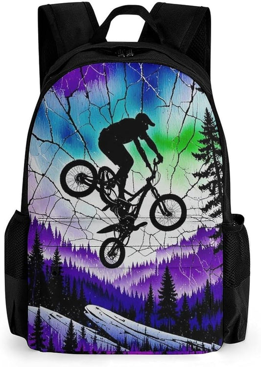 Supdreamc Lightweight Rucksack for Sports Travel Running, Big Capacity Multipurpose Anti-Theft Bookbag, Over The Mountains Motorcycle Motocross Art Travel and Sport Backpack Rucksack