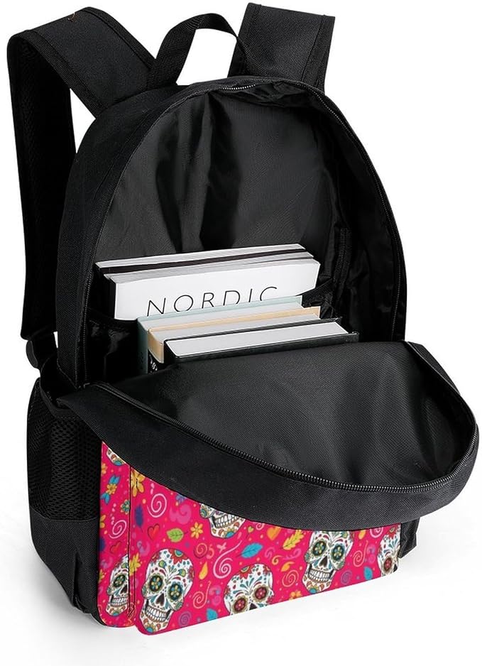 Rucksacks Lightweight Multipurpose Anti-Theft Day Of Dead Sugar Skull Shoulder Bag Big Capacity Laptop Book Bag Rucksack With Padded Straps