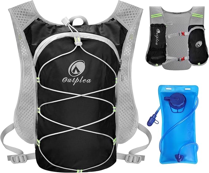 Lightweight Hydration Backpack with 2L Water Bladder for Men Women, Small Water Backpacks Running Vest for Hiking