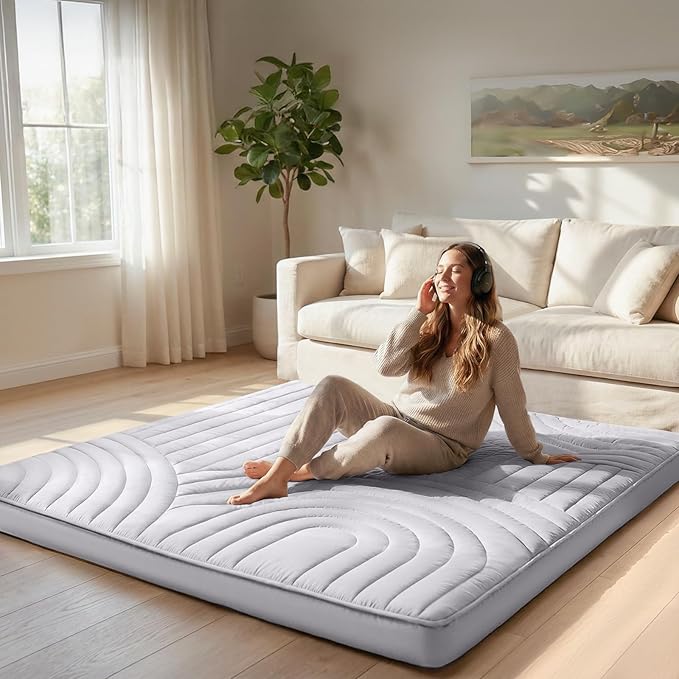 ZonLi Japanese Floor Mattress Futon Mattress, 2.5'' Thick Tatami Mat Foldable Mattress, Twin Size 80''x39'' Japanese Bed Sleeping Pad for Adults, Bedroom Dorm Camping