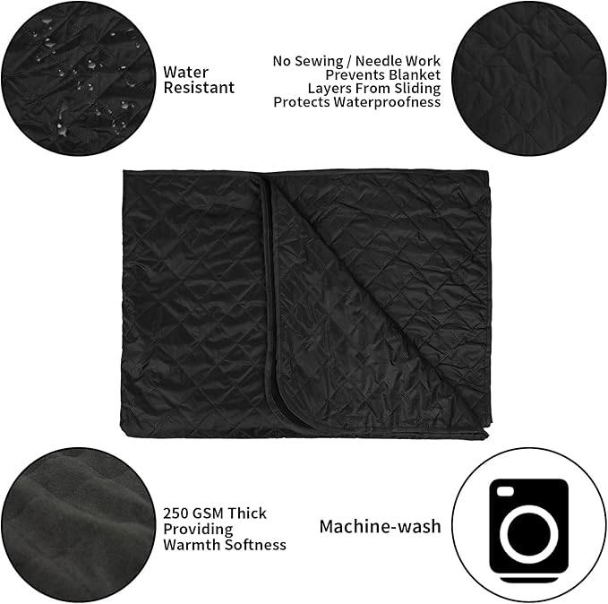 LOOGU Camo Blanket Waterproof Insulation Poncho Liner for Outdoor Camping, Hiking, Hunting, Survival, Backpacking, Picnicking