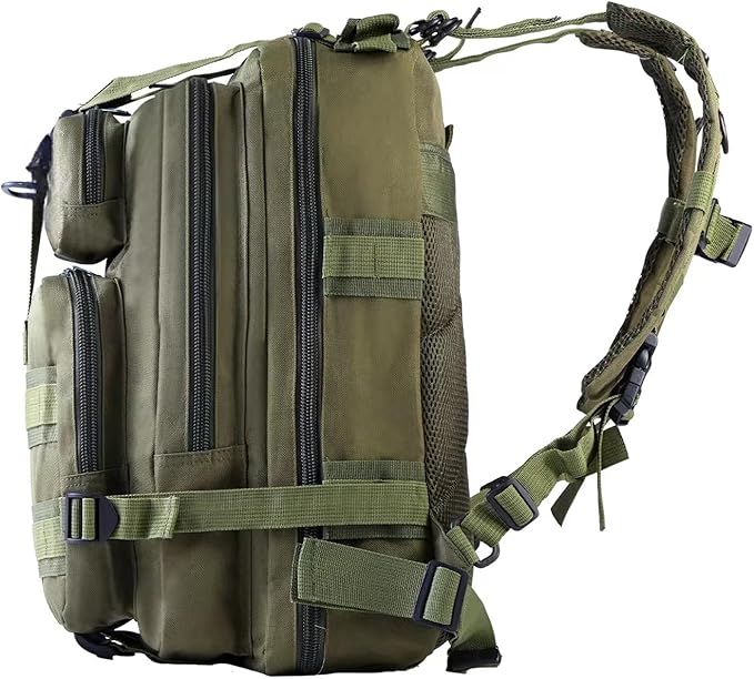 Lawaia Small Tactical Backpack Military Survival Molle Army Go Bag Hunting Gym Rucking Hiking Camping Motorcycle Rucksack With Weights for Men and Women 30L (Green)