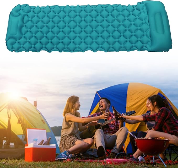 Topyond Inflatable Sleeping Mat, Camping Sleeping Pad Ultralight Inflatable Sleeping Mat with Built in Pump Backpacking Camping Air Mattress for Camping