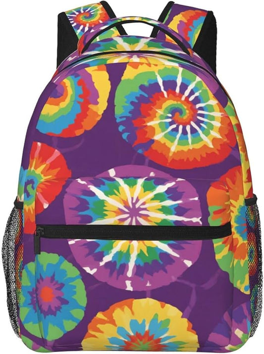 Backpack Polyester Multipurpose Anti-Theft Colorfu Tie Dye Art Shoulder Bag Big Capacity Gym Outdoor Hiking Backpack With Padded Straps