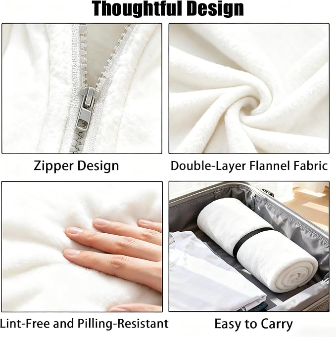 SNZ Cozy Wearable Blanket for Women & Men - 60"x33" Fleece Poncho, Warm Office Chair Lap Blanket, Travel, Camping & Home Wrap - Comfy Poncho Throw - Gift for Mom, Elderly