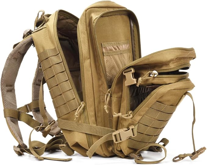 REEBOW GEAR Tactical Backpack for Men Army Molle Military Style Assault Pack Bug Bag Backpacks Daypack (34L Tan)