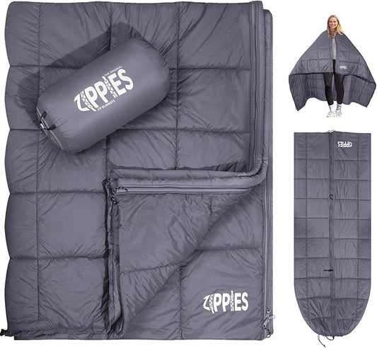 3M Thinsulate Insulation Puffy Camping Blanket for Cold Weather, Queen Size Warm Camping Quilt with Zipper, Waterproof Outdoor Sleeping Bag for Hammock, Cozy & Versatile Gift for Men and Women