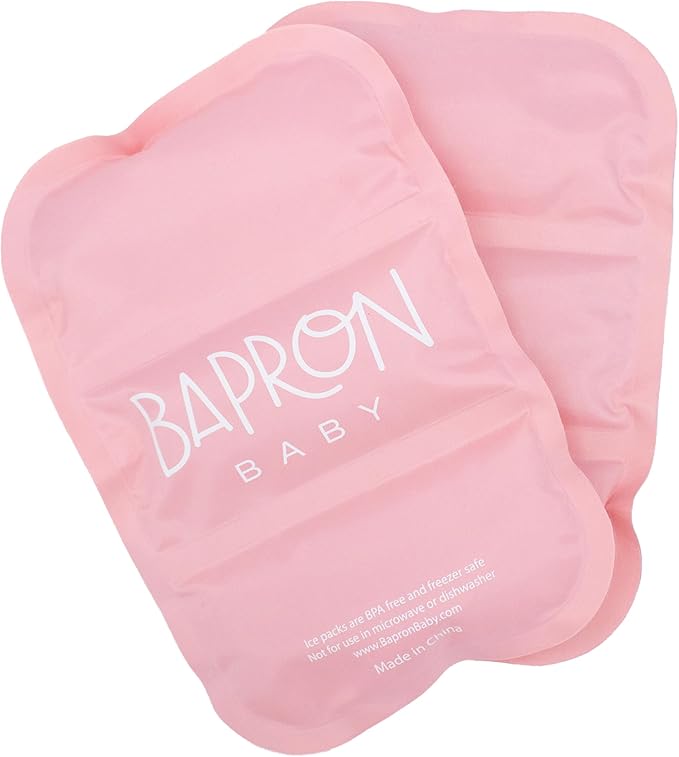 BapronBaby Reusable Ice Pack Coolers Kids Lunch Box Ice Packs, Slim Ice Packs for Lunch Bags, Set of 2 - Perfect for Kids & Adults (Pink)