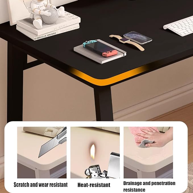 Computer Desk Modern Simple Style Desk for Home Office, 39.3 inch Black Small Writing Table for Bedroom