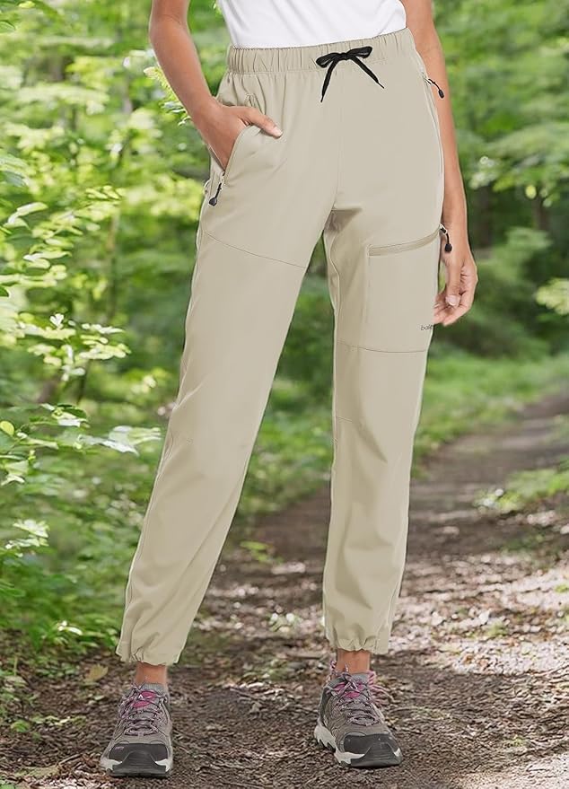 baleaf Women's Hiking Pants Quick Dry Lightweight Water Resistant Elastic Waist Cargo Pants for All Seasons