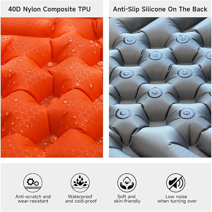 Inflatable Sleeping Pad for Camping, Ultralight Sleeping Mat for Backpacking, Hiking, Hammock Sleeping Pad Pairs Hammocks